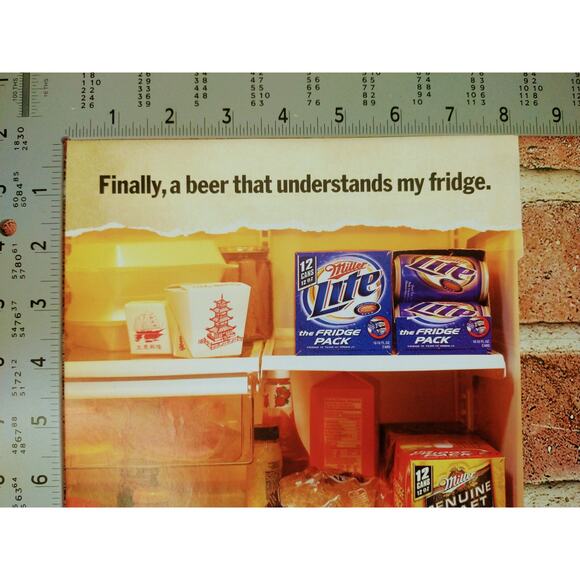 2004 Miller Beer Print Ad Fridge Packed Cans Finally Understands My Fridge Quote - Picture 6 of 7